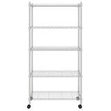 thumbnail of Helloshop26 - Étagère de rangement 5 niveaux roues 75 x 35 x 155 cm Chrome 250 kg Argent 02_0045701
