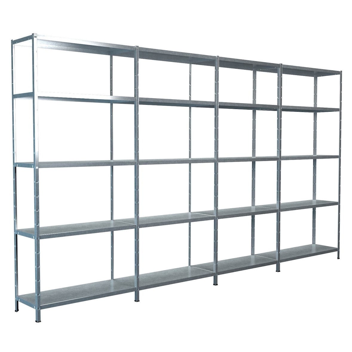 Steck-Grund-/ u 3 Anbauregale, 20 Böden, 2000x3800x350, verz.