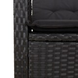 thumbnail of vidaXL Gartenbank Verstellbar mit Kissen Schwarz Poly Rattan