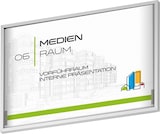 thumbnail of Madrid Silver Line Türschild A5 quer | Alu Rahmen silber eloxiert | entspiegelte Abdeckung | einfache Montage Kleben oder Schrauben | Schild Büro