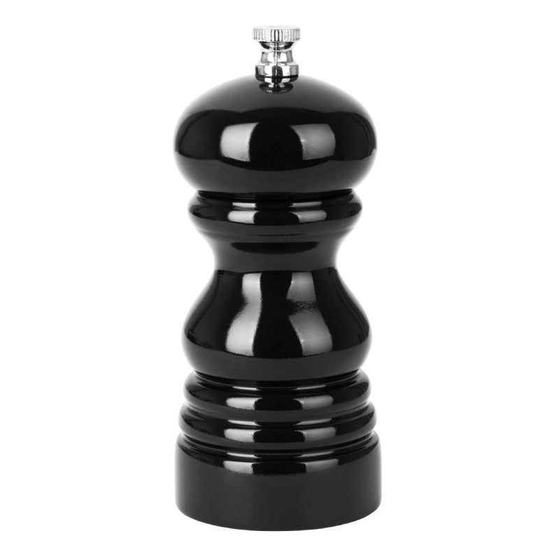 Olympia zout- of pepermolen, zwart Hevea-hout, 125 mm