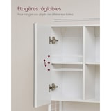 thumbnail of Helloshop26 - Wandhängender Badezimmerschrank mit Spiegel 14,5 x 70 x 70 cm mit LED-Beleuchtung 3 Türen verstellbarem Einlegeboden 12_0004038