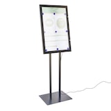 thumbnail of Danieli - Bacheca Magnetica con LED a Leggio con Anta Chiusura a Libro con Chiave da Terra - Bacheca per esterno Finitura Nera (4x A4 Luminosa)