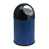 thumbnail of Afvalbak met pushdeksel 30 ltr - blauw, zwart