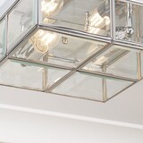 thumbnail of Plafoniera Contemporanea Pisa Acciaio Cromo Vetro 2 Luci E14