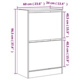 thumbnail of Helloshop26 - Schuhschrank Schuhaufbewahrung Möbel für Eingangsbereich/Flur/Wohnzimmer Sonoma-Ausführung 60 x 34 x 96,5 cm 02_0022080