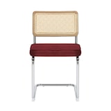 thumbnail of Lot de 2 chaises en acier et velours bordeaux