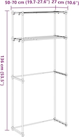 thumbnail of vidaXL Waschmaschinenregal Weiß 70 x 27 x 136 cm Aluminium
