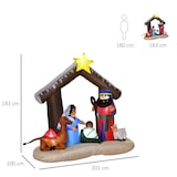 thumbnail of HOMCOM Decoração Inflável de Natal 183cm com Luzes LED Inclui Inflador Nascimento de Jesús para Festas Jardim Exterior 201x100x186cm Multicor