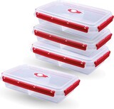 thumbnail of Frischhaltebox 2L - Brotdose im Set Rot mit Trenner - 4er Pack ( 4 Stück )