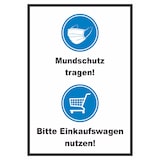 thumbnail of Mundschutz Einkaufswagen Schild A5 Rückseite selbstklebend