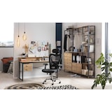 thumbnail of Möbilia Schreibtisch mit Schubladen | Platte MDF in Akazie-Optik | Metallgestell | B140 x T60 x H71 cm | natur-schwarz