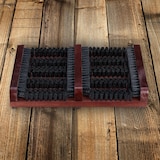 thumbnail of Relaxdays Schuhabstreifer, rutschfester Boden, kräftige PP-Borsten, außen & innen, Holz, Schuhabtreter, braun/schwarz