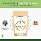 thumbnail of Protéine de Soja Bio - 90% Protéines 17% BCAA - Haute Digestibilité - Poudre de Fèves de Soja - Conditionné en France - Certifié Ecocert - 500 g