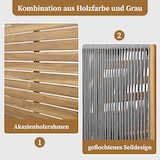 thumbnail of Merax tuinset loungeset voor 7-8 personen, tuinmeubelset met bank, tafel, hocker en kussens, naturel en grijs