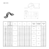 thumbnail of Rohrschelle einteilig massiv schwere Schelle V2A Edelstahl DIN 1593, Durchmesser (innen):13 mm