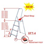 thumbnail of Stehleiter 4 Stufen 157x45cm Alu SZAGATO 4 Stufen Leiter Alu Stehleiter 4-stufig Bockleiter 4 Stufen Haushaltsleiter 4 Stufen Alu Stehleiter 4 Stufen