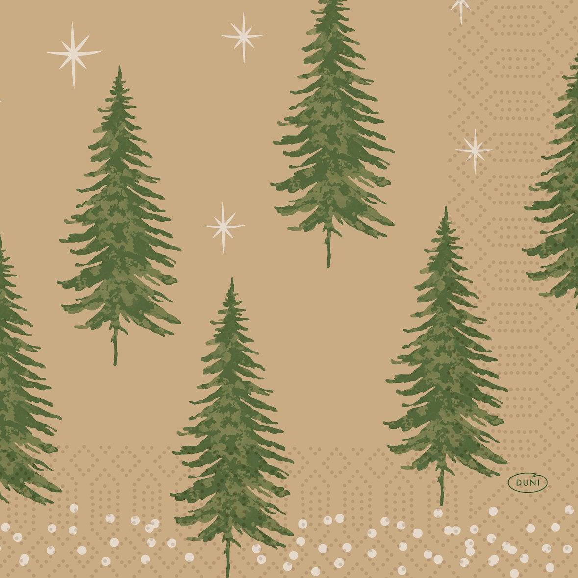 Duni Tissue-Serviette 33 x 33 cm Humble trees 3-lagig, 1000 Stk/Krt (4 x 250 Stk)