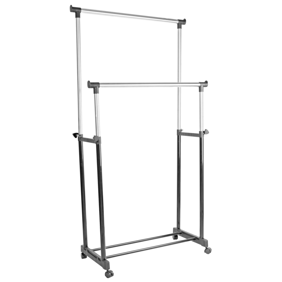 Tarrington House Perchero - barra doble, con ruedas, metal/plástico, 89 x 44 x 165 cm, negro