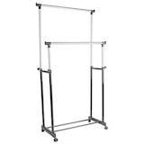 thumbnail of Tarrington House Perchero - barra doble, con ruedas, metal/plástico, 89 x 44 x 165 cm, negro