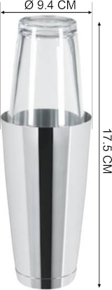 thumbnail of METRO Professional Boston Shaker 800 ml, 2 pezzi, acciaio inox / vetro, Ø 9.4 x 17.5 cm, argento / trasparente