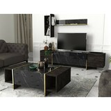 thumbnail of Dmora Wohnzimmertisch Dpagliar, Niedriger Wohnzimmertisch, Kaffeeregal, Couchtisch für Sofa, 104x60h37 cm, Schwarz und Gold