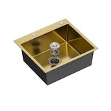 thumbnail of Gasfrit - Keukenspoelbak met sifon voor opbouwmontage van roestvrij staal goudkleurig, 1 spoelbak, 540 x 490 x 200 mm