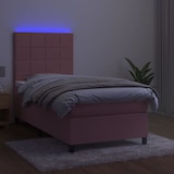 thumbnail of vidaXL Boxspringbett mit Matratze & LED Rosa 80x200 cm Samt