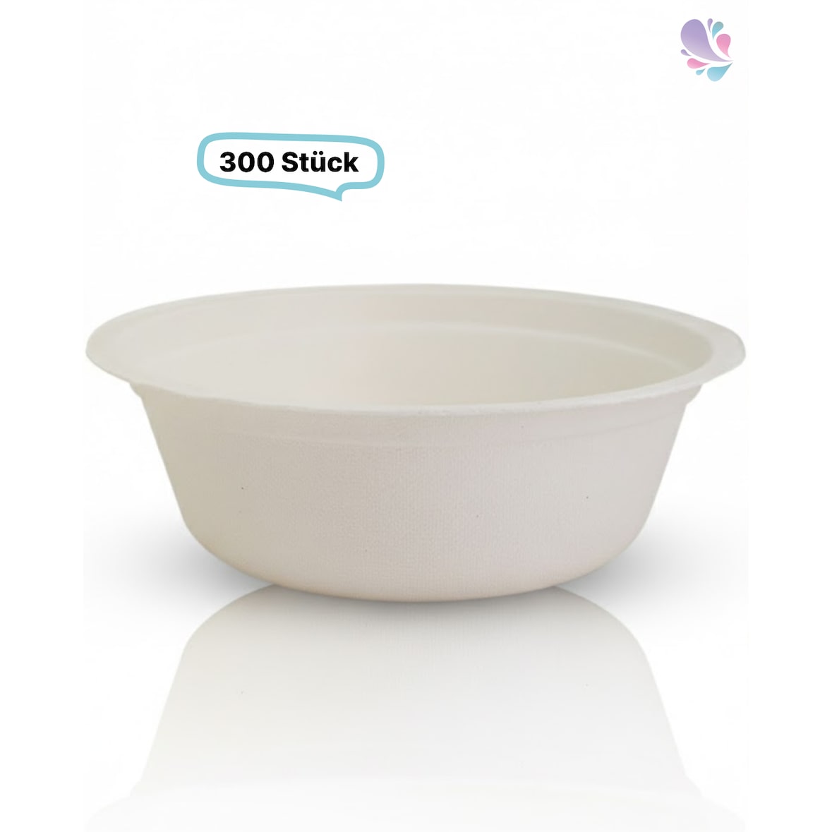 Bowl-/ Suppenschale groß Holzfaser,1000ml, 300 Stk, wood fiber, nassfest & fettdicht, Holz aus der EU, kompostier- & recyclebar