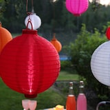 thumbnail of LED Lampion kaltweiße LED D: 20cm Kugel Laterne Partylampion pink