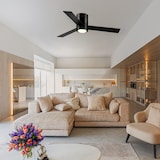 thumbnail of HOMCOM Ventoinha de Teto 48W com Luz LED Controle Remoto Ø112x25cm Preto