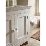 thumbnail of Design Waschbeckenunterschrank WL1.350 Badunterschrank mit 2 Türen Weiß, Kleiner Schrank Badezimmer 57 cm Breit, Badschrank Waschbecken Stehend, Bad