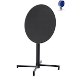 thumbnail of METRO PROFESSIONAL Mesa de bistrô dobrável Aveiro, aço, impressão efeito madeira, Ø 60 cm, redonda, cinzento escuro/preto