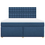 thumbnail of vidaXL Boxspringbett mit Matratze Blau 180x200 cm Stoff