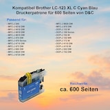 thumbnail of Kompatibel Brother LC-123 XL C Cyan Blau Druckerpatrone für 600 Seiten von D&C