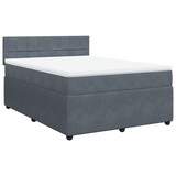 thumbnail of vidaXL Boxspringbett mit Matratze Dunkelgrau 140x200 cm Samt