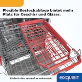 thumbnail of Exquisit Geschirrspüler GSP9614-030B weiss | Spülmaschine 60 cm | Aquastop | Maßgedecke: 14 | Restlaufzeiten Anzeige | Unterbaugerät