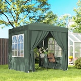 thumbnail of CCarpa plegable 2x2 m cenador de jardín con 4 paredes laterales tela Oxford 2 puertas 2 ventanas y bolsa de transporte verde