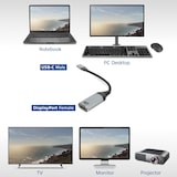 thumbnail of ACT AC7030 USB-C naar DisplayPort (f) Adapter 4K @ 60Hz - 15 cm
