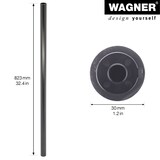 thumbnail of WAGNER Möbelbein/Systemrohr TENO - Ø 30 x 823 mm, individuell kombinierbar, Stahl, schwarz, Tragkraft 50 kg - 12108201