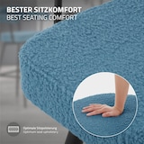 thumbnail of ML-Design Barhocker drehbar 2er Set Blau, Teddy-Stoff, H76 cm, Gepolsterte Barstühle, Küchenstühle mit Arm- & Rückenlehne, 360° Drehstuhl Tresenhocker