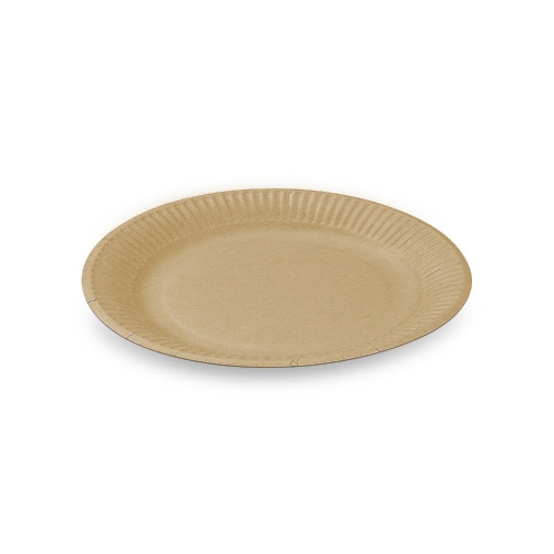 576 Pappteller rund FF Ø 18 cm kraft braun Kuchenteller mit Fettbarriere