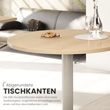 thumbnail of bümö Besprechungstisch, Esstisch klein, Tisch rund 100 cm - kleiner Esstisch Asteiche, Rundtisch Esstisch 2 Personen mit Holz-Platte, Säule aus