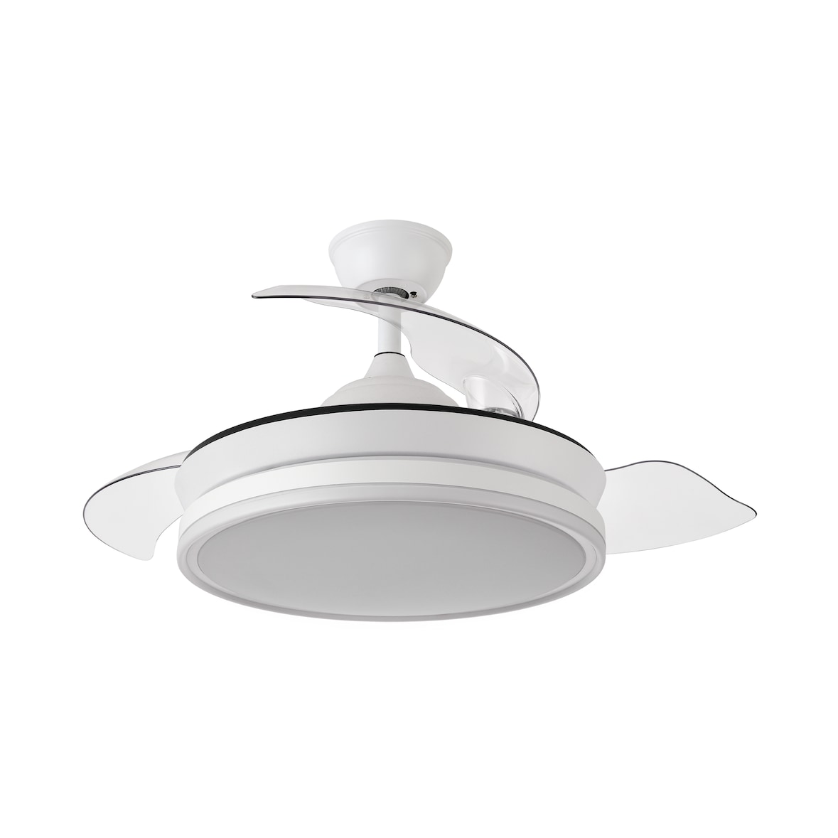 IluminaShop Ventilador de Techo LED 72W Ø91 Blanco Motor DC Verano e Invierno 3000+4000+6000 con Mando a Distancia y Palas Retractiles 8435684336985