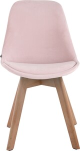thumbnail of Décoshop26 - Esszimmerstuhl x1 skandinavisches Design rosa Samtbezug und 4-beiniges Gestell aus hellem Holz 10_0003281