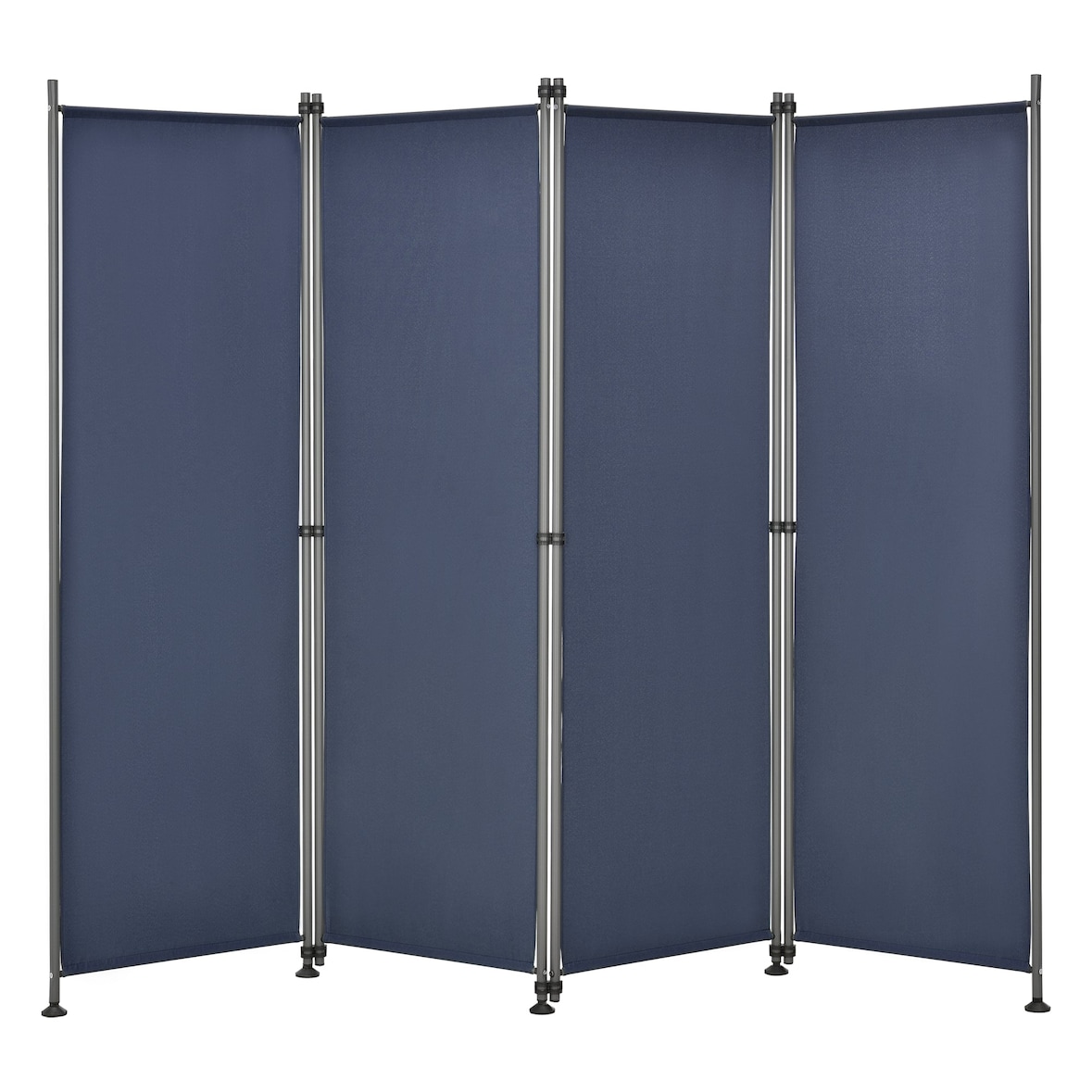 Helloshop26 - Schermo divisorio in poliestere a 4 pannelli 215 x 170 cm blu scuro 03_0006551