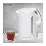 thumbnail of Bomann WK 5011 CB Jarro Elétrico 1.7L Sem fios, Chaleira Eléctrica, Desligamento Automático, Resistência do Aço Inoxidável, Base 360, Branco, 2200W
