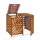thumbnail of Cubo de basura XL 2 plazas/4 plazas HWC-J44, caja de basura, expandible 121x133x98cm madera certificado MVG ~ marrón