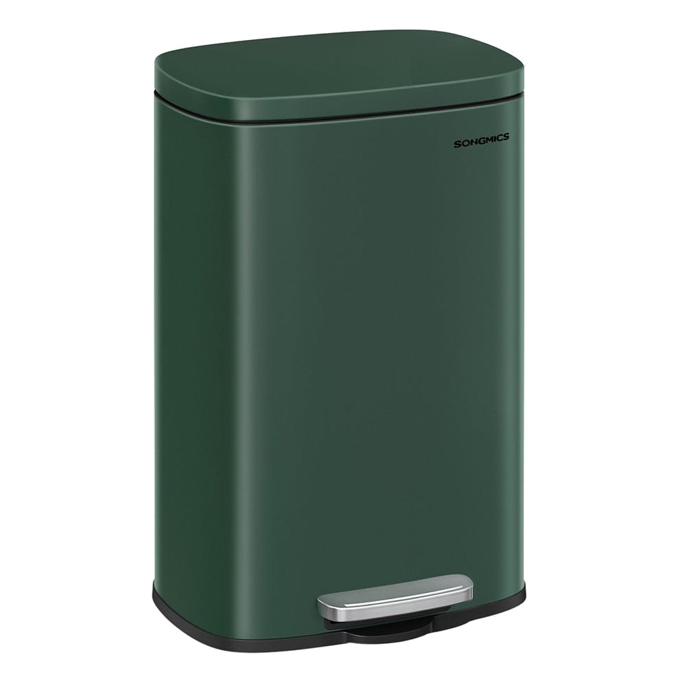 Helloshop26 - Poubelle de cuisine 50 litres à pédale avec seau intérieur en plastique couvercle fermeture douce anti-odeur vert 12_0007190