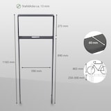 thumbnail of Fahrradanlehnbügel 116,5 x 39 cm Flachstahl 13 mm Anthrazit Einbetonieren Fahrradständer Fahrradanlähner Amazon